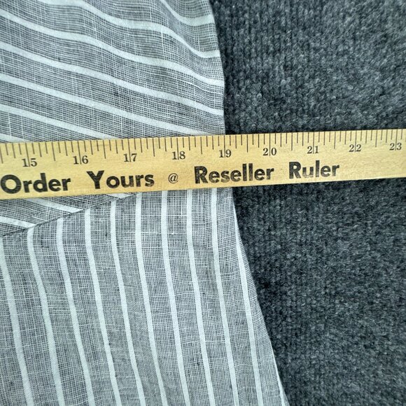 J.‎ Jill Love Linen Dress Womens Medium Gray White Stripe Sleeveless Midi Casual - Picture 15 of 15